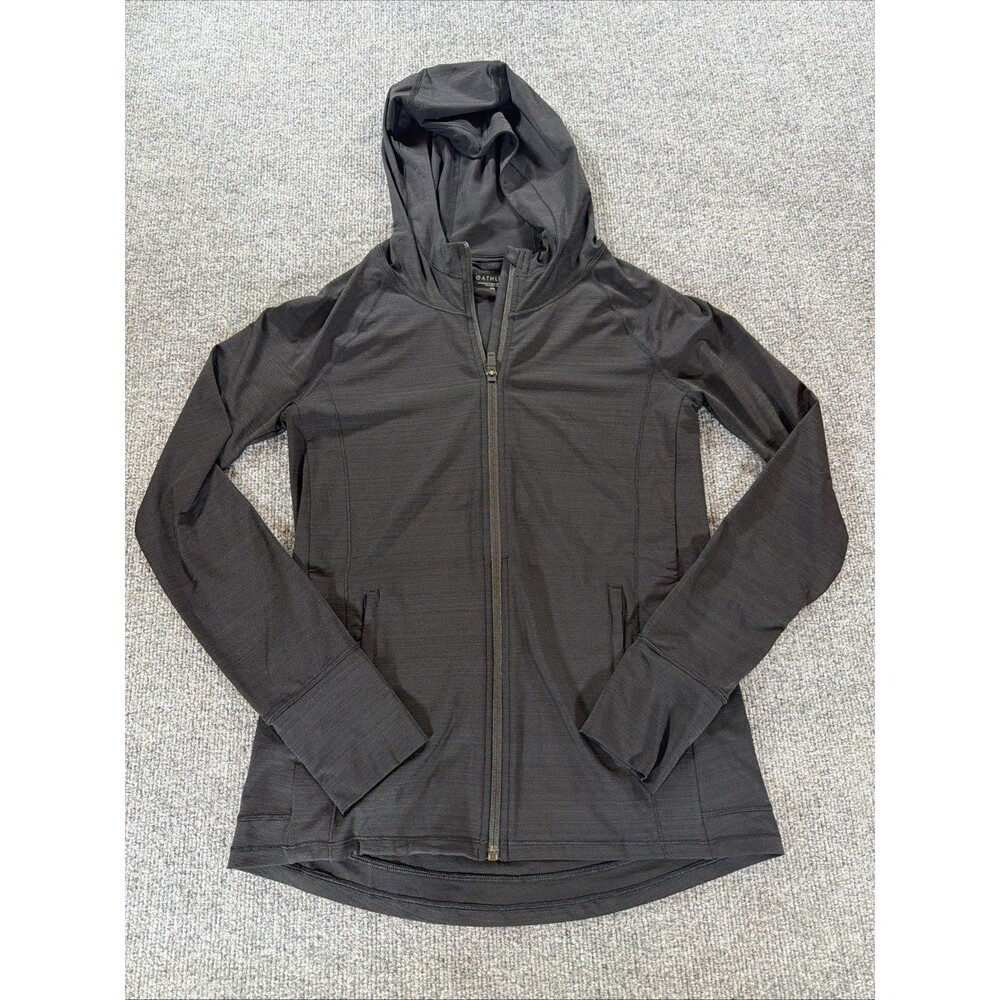 Athleta Pacifica Illume Women's Jacket XS Black Hooded Zip Lightweight UPF